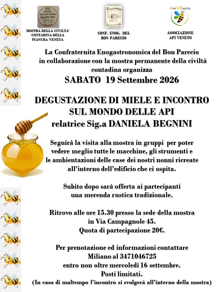 Degustazione di miele e incontro sul mondo delle api